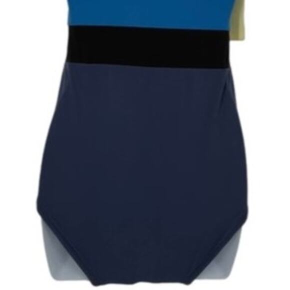 Swimsuit Racer Back Zip One Piece in Cobalt and Navy Size Small Long - Picture 6 of 6